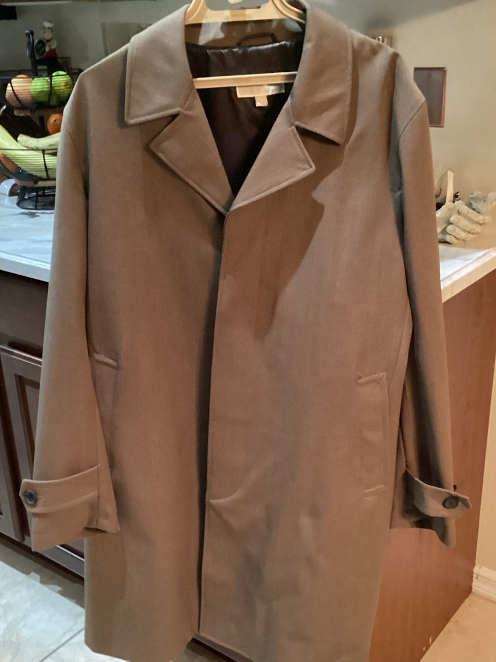Michael Kors Men's Taupe Trench Coat Chest 44”